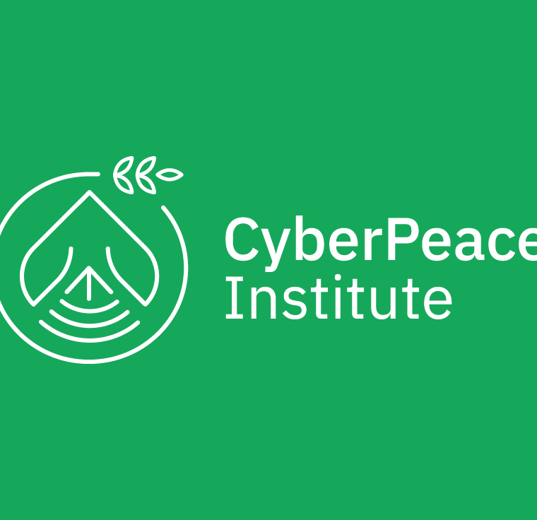 green background, CyberPeace Institute logo and icon