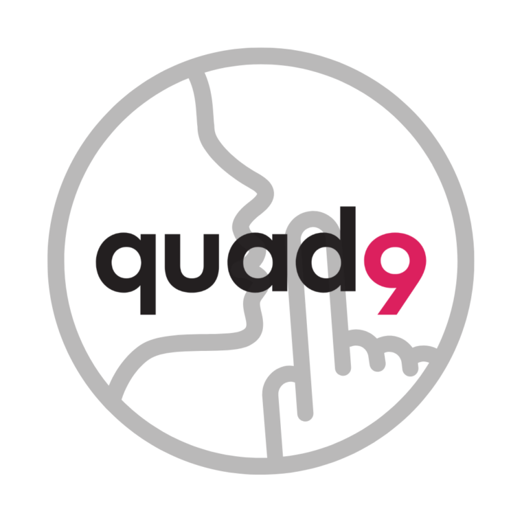 person shushing icon with q9 logo
