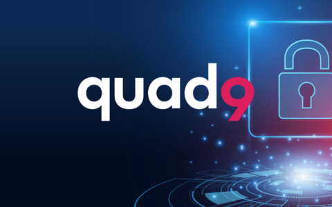 quad9 logo with digital lock to the right