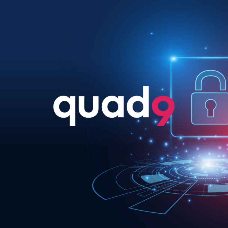 quad9 logo with digital lock to the right