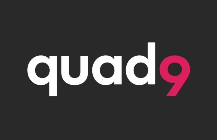 black background and quad9 logo