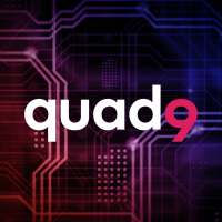 tech background with quad9 logo