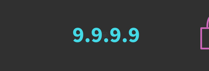 quad9 logo with pink lock over black ground